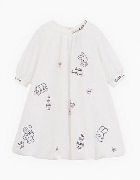 Белое платье-баллон для девочки