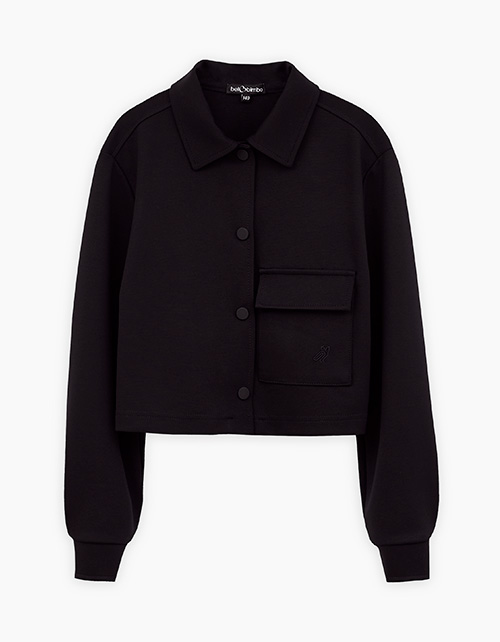 Чёрный укороченный жакет для девочки Чёрный укороченный жакет для девочки