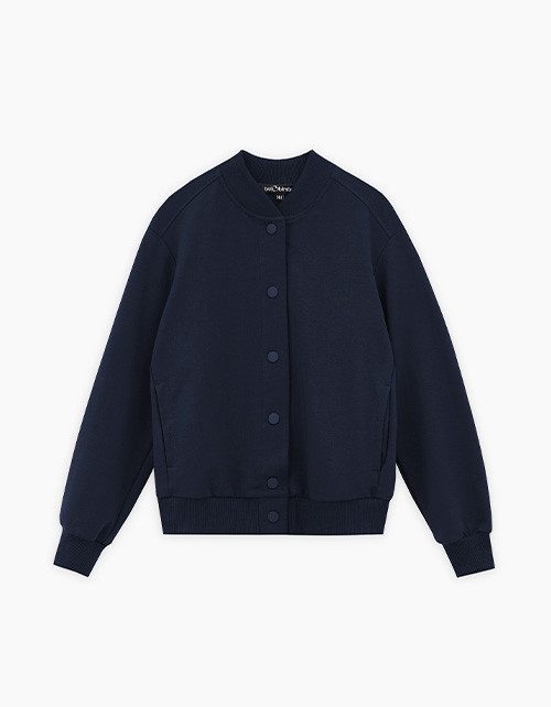 Тёмно-синий жакет-бомбер для девочки Тёмно-синий жакет-бомбер для девочки