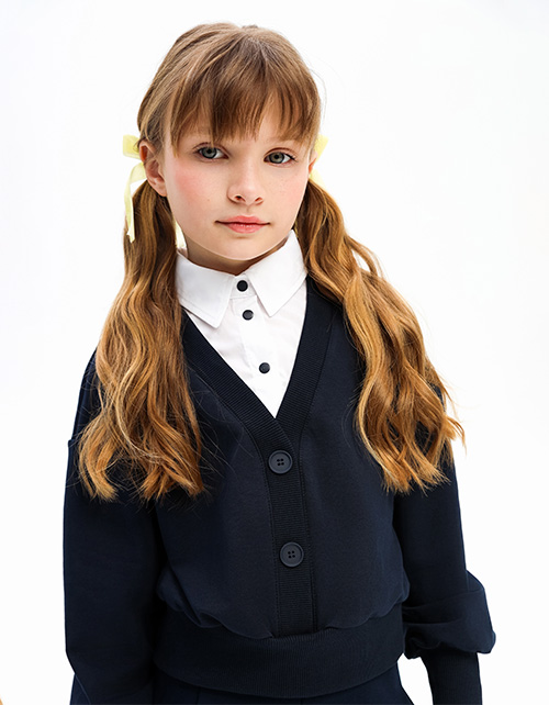 Тёмно-синяя обманка для девочки Тёмно-синяя обманка для девочки