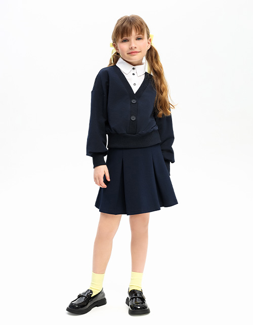 Тёмно-синяя обманка для девочки Тёмно-синяя обманка для девочки