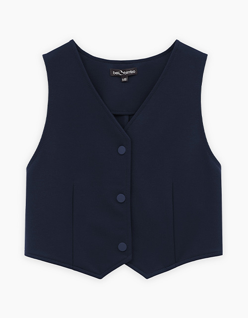 Тёмно-синий жилет для девочки