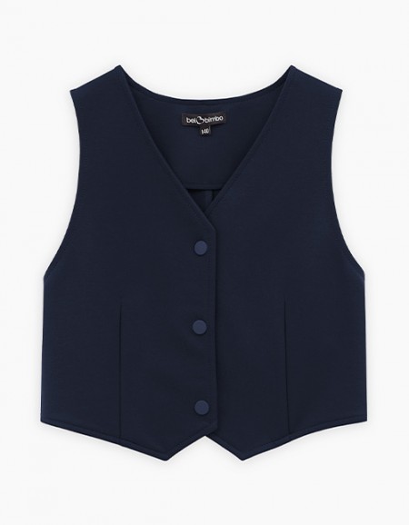 Тёмно-синий жилет для девочки