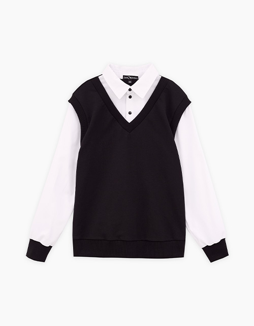 Чёрный джемпер-поло для мальчика