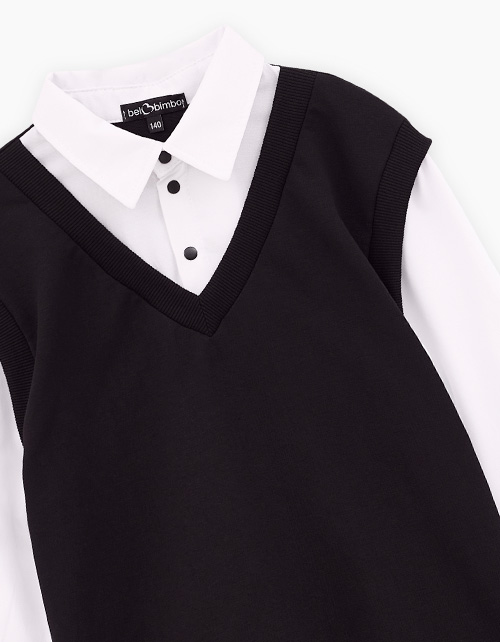 Чёрный джемпер-поло для мальчика