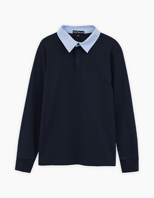 Тёмно-синий джемпер-поло для мальчика Тёмно-синий джемпер-поло для мальчика
