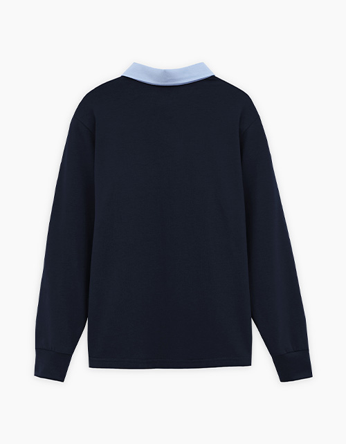 Тёмно-синий джемпер-поло для мальчика Тёмно-синий джемпер-поло для мальчика