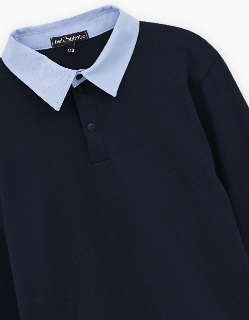 Тёмно-синий джемпер-поло для мальчика Тёмно-синий джемпер-поло для мальчика