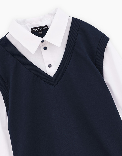 Тёмно-синий джемпер-поло для мальчика