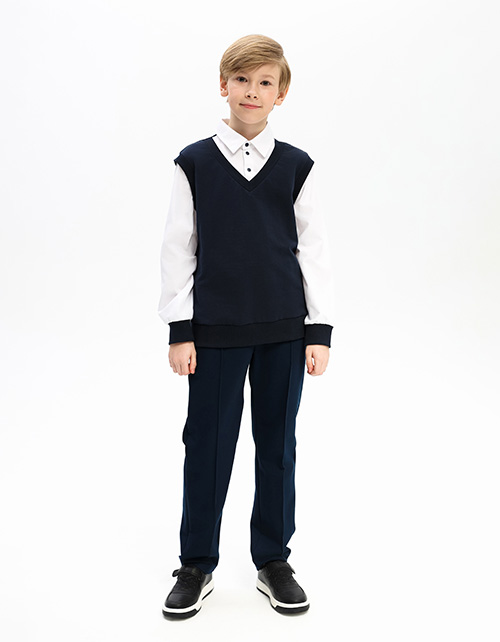 Тёмно-синий джемпер-поло для мальчика