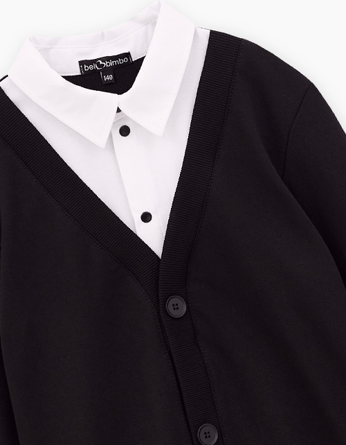 Чёрный джемпер-обманка для мальчика