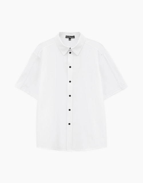 Белая рубашка с коротким рукавом для мальчика