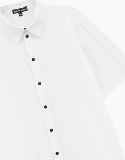 Белая рубашка с коротким рукавом для мальчика