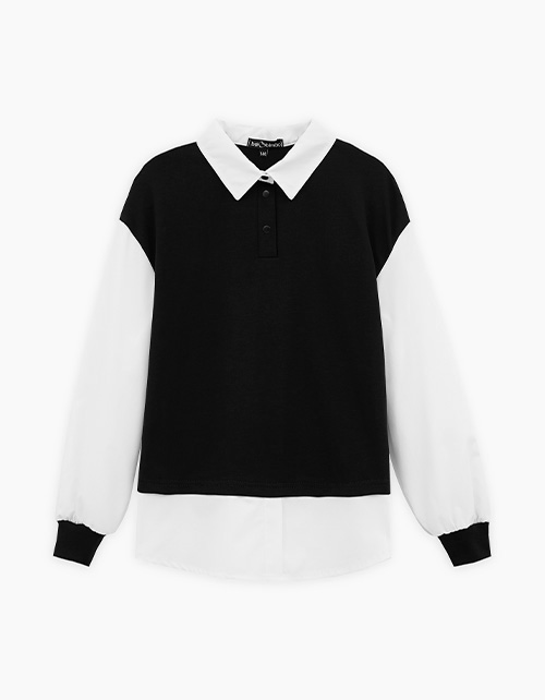 Чёрный джемпер-обманка для девочки