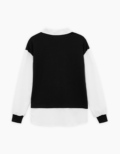 Чёрный джемпер-обманка для девочки