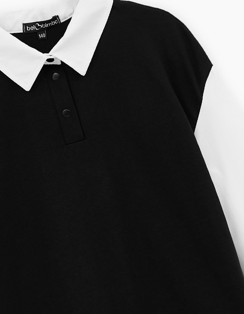 Чёрный джемпер-обманка для девочки