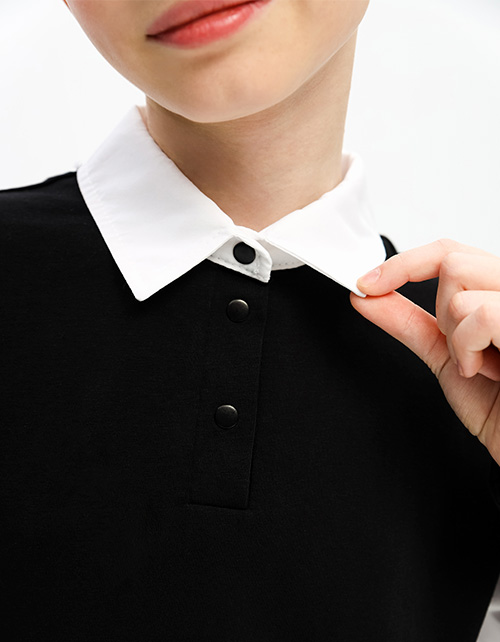 Чёрный джемпер-обманка для девочки