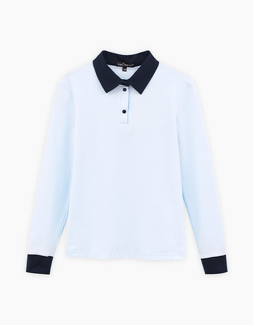 Голубой джемпер-поло для девочки