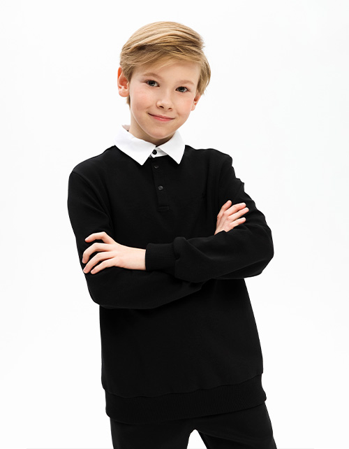 Чёрный джемпер-обманка для мальчика Чёрный джемпер-обманка для мальчика