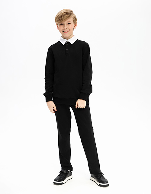 Чёрный джемпер-обманка для мальчика Чёрный джемпер-обманка для мальчика