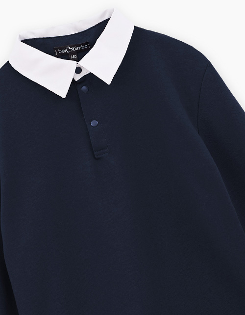 Тёмно-синий джемпер-обманка для мальчика