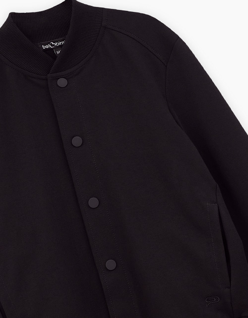 Чёрный жакет-бомбер для мальчика Чёрный жакет-бомбер для мальчика