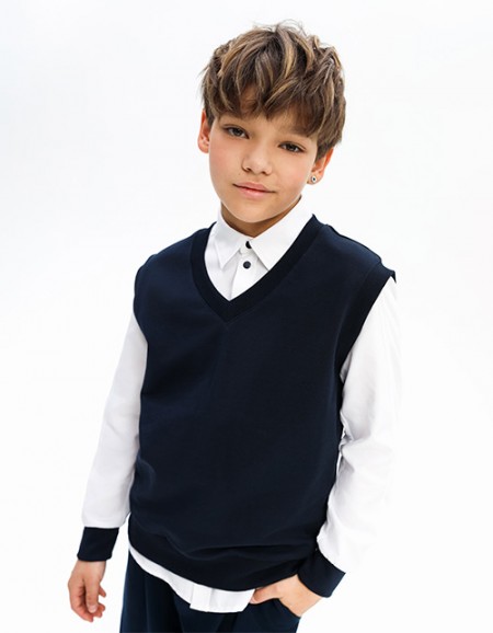 Тёмно-синий жилет для мальчика