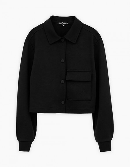 Чёрный укороченный жакет для девочки