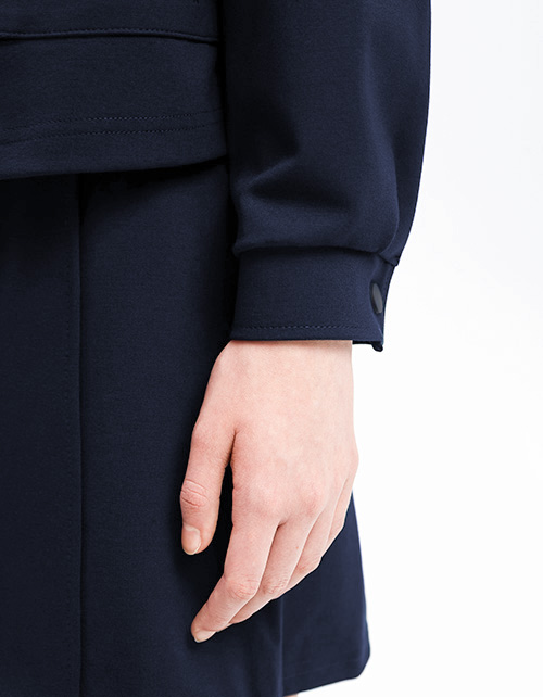 Тёмно-синий укороченный жакет для девочки Тёмно-синий укороченный жакет для девочки