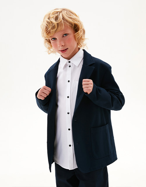 Тёмно-синий пиджак для мальчика