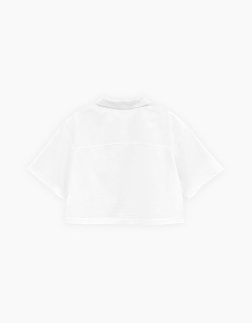 Белая кроп-рубашка для девочки