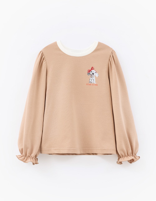 Бежевый лонгслив для девочки