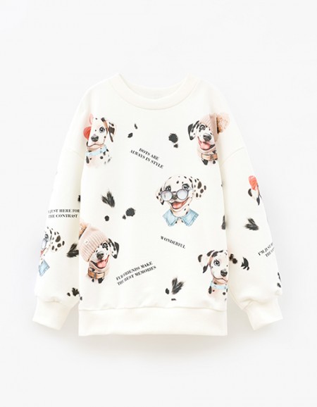 Свитшот оттенка молоко для девочки