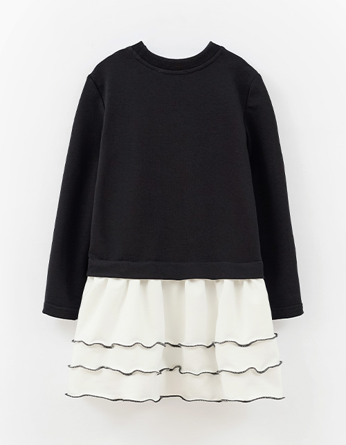 Элегантное чёрно-белое платье для девочки