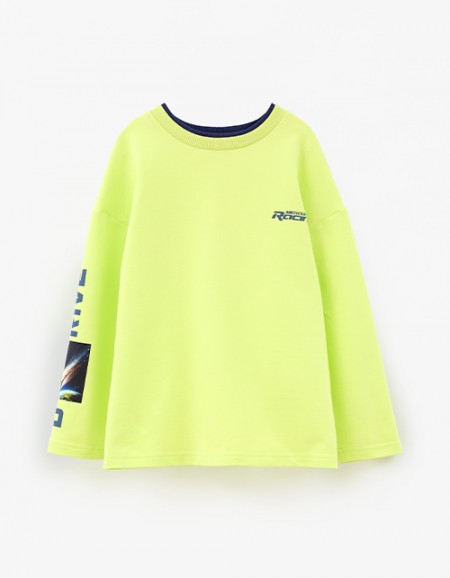 Лонгслив лайм для мальчика