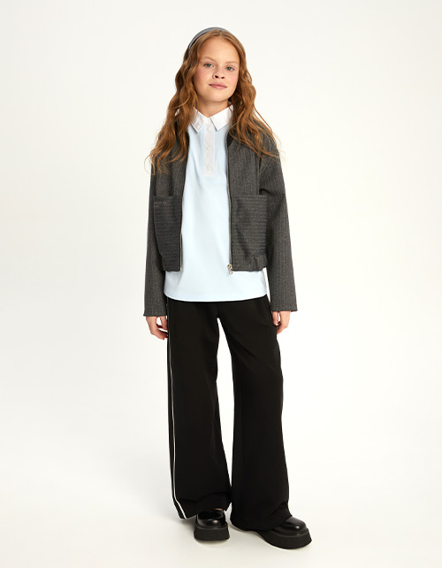 Чёрные широкие брюки для девочки