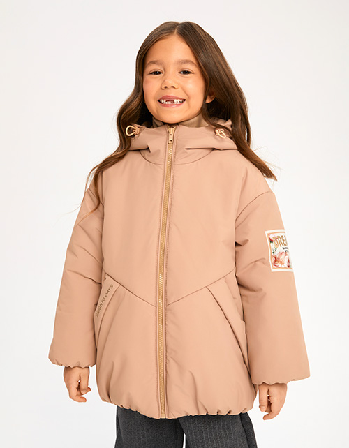 Осенняя бежевая куртка для девочки