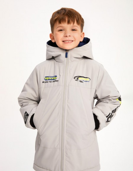 Светло-серая осенняя куртка для мальчика