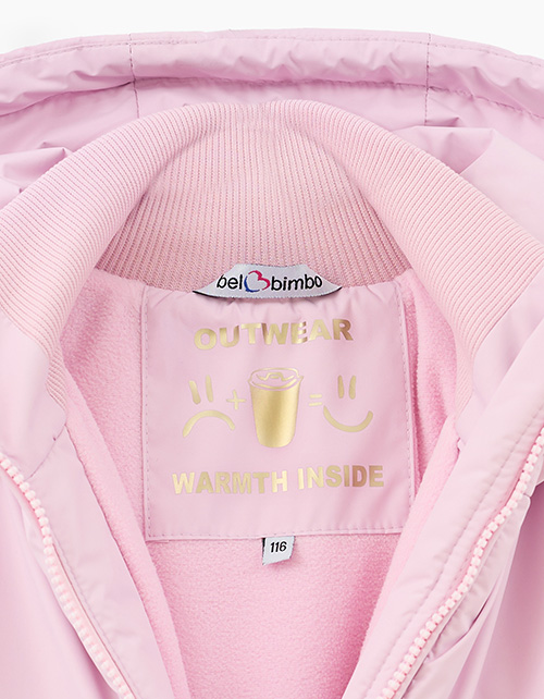 Осенняя светло-розовая куртка для девочки