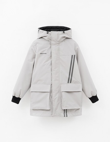 Светло-серая осенняя куртка для мальчика