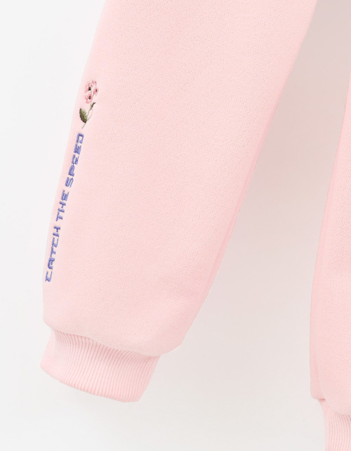 Светло-розовые брюки-джоггеры для девочки