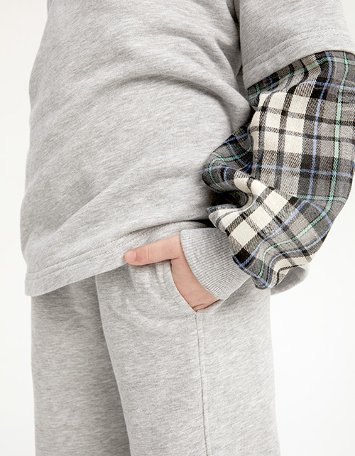 Брюки оттенка серый-меланж для девочки