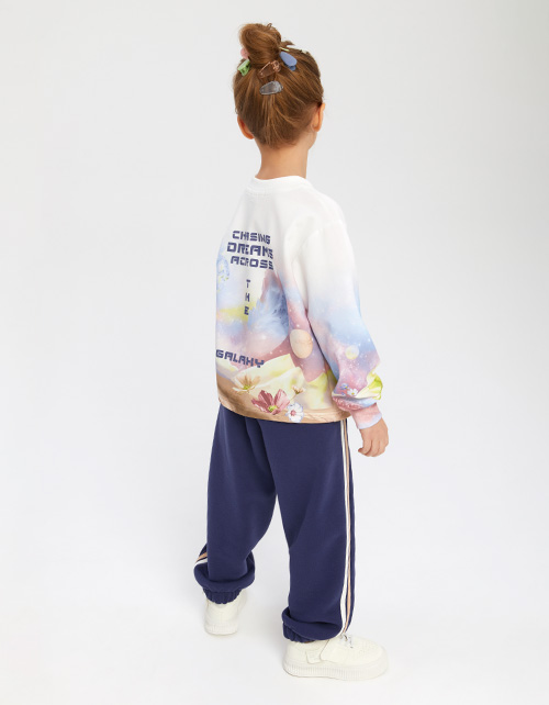 Брюки-джоггеры с лампасами для девочки