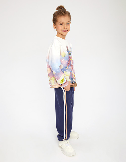 Брюки-джоггеры с лампасами для девочки Брюки-джоггеры с лампасами для девочки