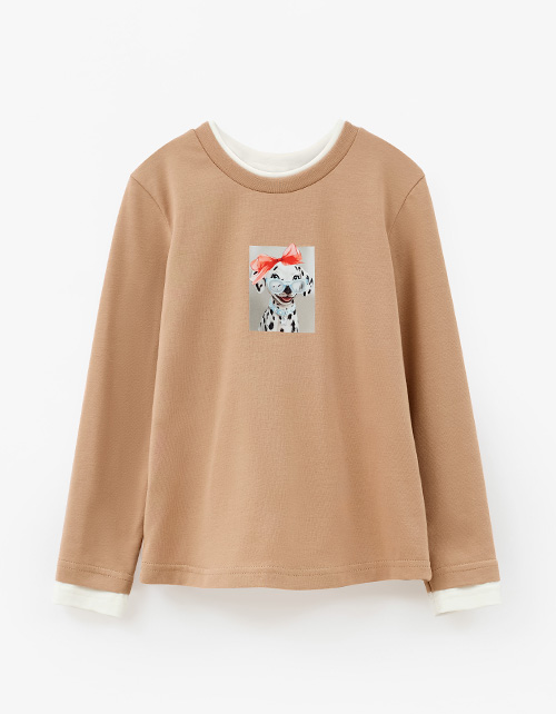 Бежевый лонгслив для девочки