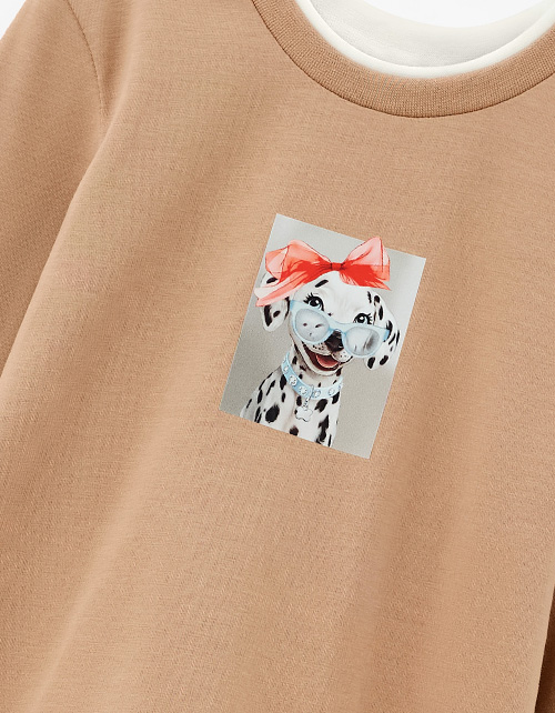 Бежевый лонгслив для девочки