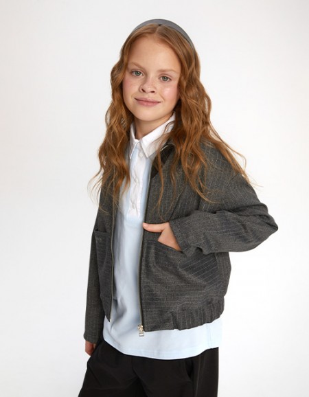 Серый жакет для девочки