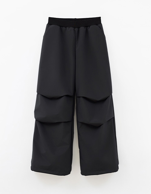 Чёрные утеплённые брюки-парашюты на флисе для мальчика