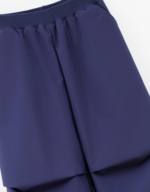 Тёмно-синие утеплённые брюки-парашюты на флисе для девочки