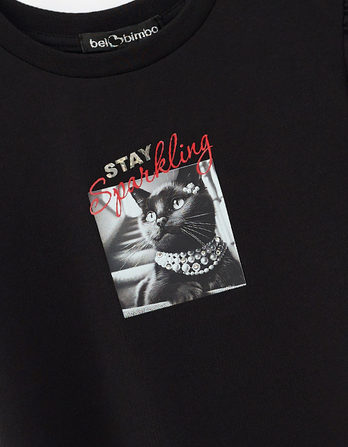 Чёрная футболка для девочки